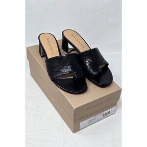 Donald Pliner Melrospm pebbled metallic black Sandal Women's size 8.5